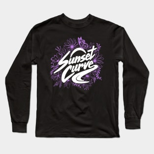 Sunset Curve - Purple Florals Long Sleeve T-Shirt